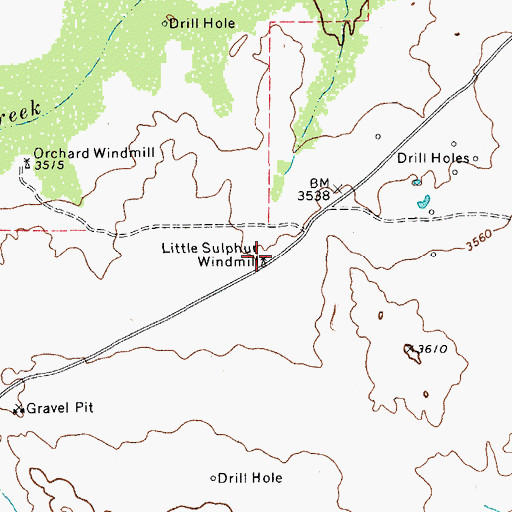 Topographic Map of Little Sulphur Windmill, TX
