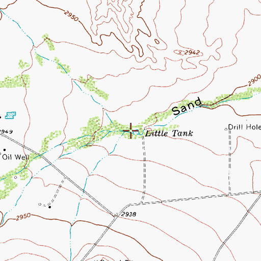 Topographic Map of Little Tank, TX