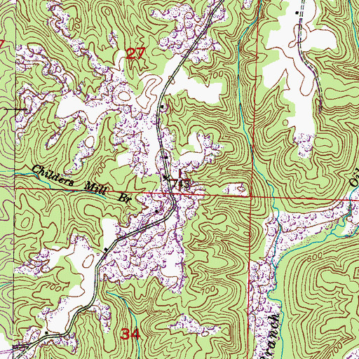 Topographic Map of Davis Cemetery, AL