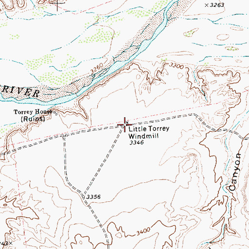 Topographic Map of Little Torrey Windmill, TX