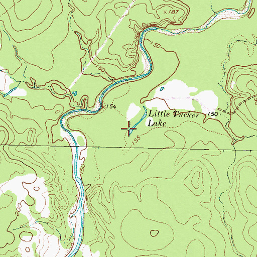 Topographic Map of Little Tucker Lake, TX