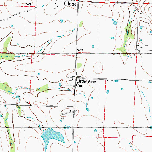 Topographic Map of Little Vine Church, TX
