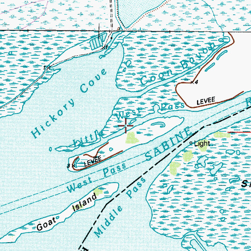 Topographic Map of Little West Pass, TX