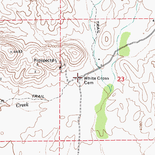 Topographic Map of White Cross Cemetery, AZ