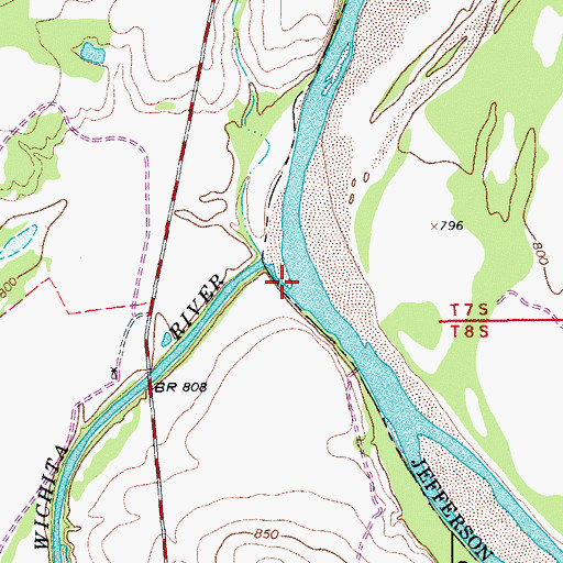 Topographic Map of Little Wichita River, TX