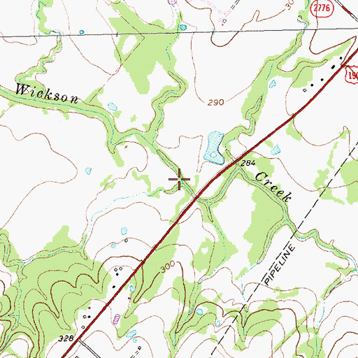 Topographic Map of Little Wickson Creek, TX