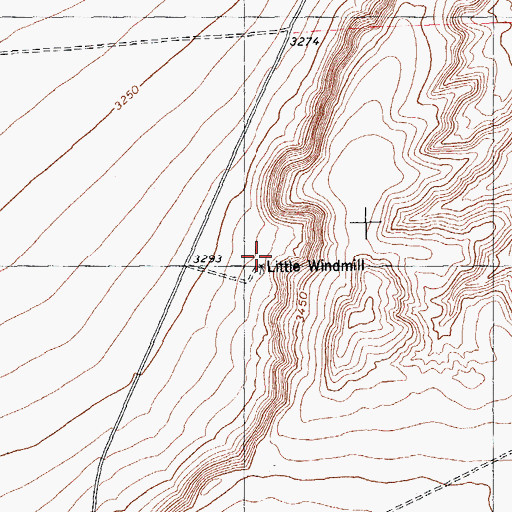 Topographic Map of Little Windmill, TX