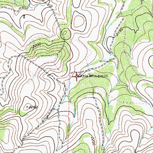 Topographic Map of Little Windmill, TX