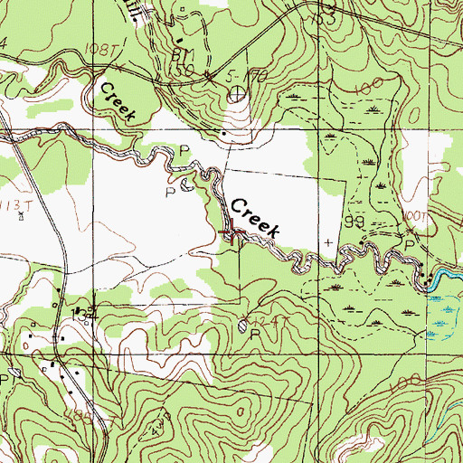 Topographic Map of Little Wolf Creek, TX