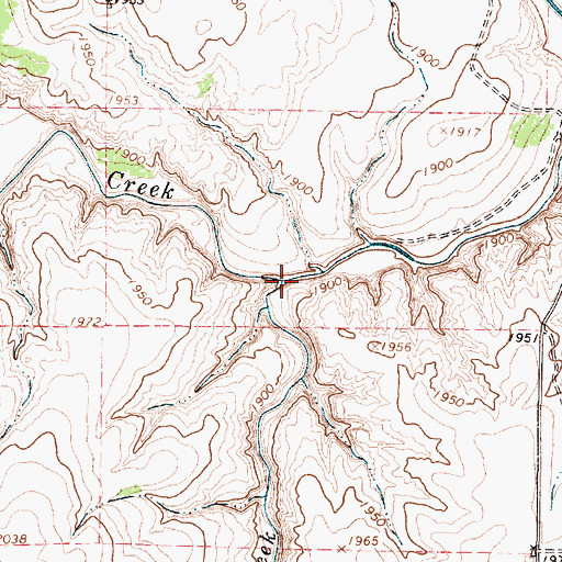 Topographic Map of Little Wolf Creek, TX