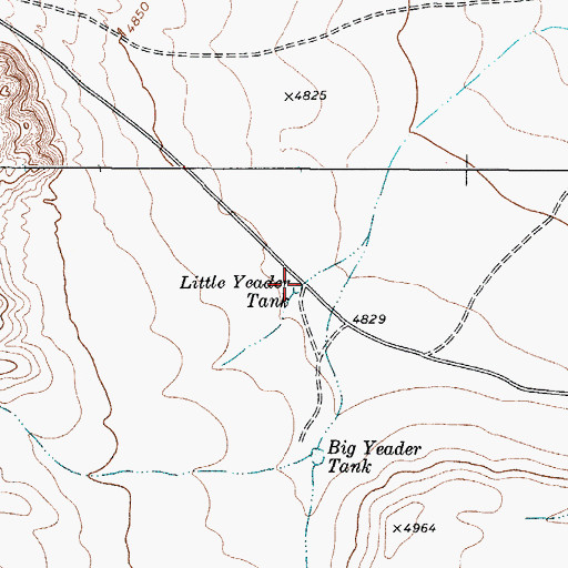 Topographic Map of Little Yeader Tank, TX