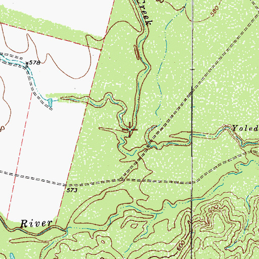 Topographic Map of Little Yoledigo Creek, TX