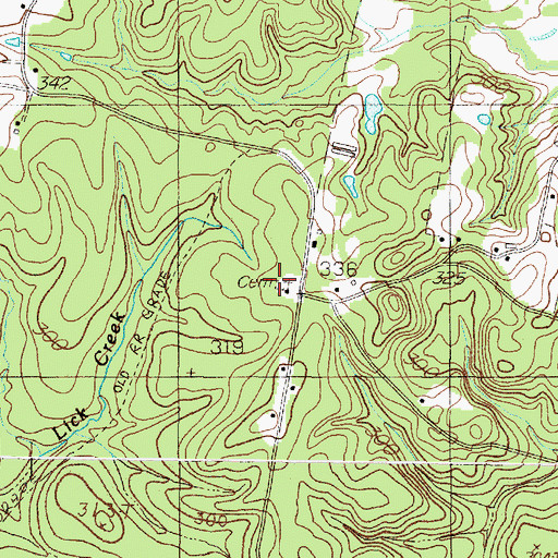 Topographic Map of Littles Chapel, TX