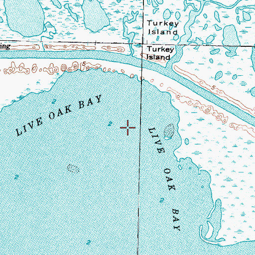 Topographic Map of Live Oak Bay, TX