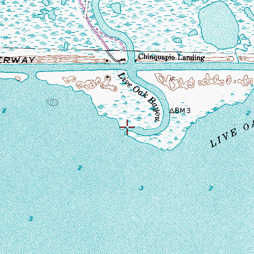 Topographic Map of Live Oak Bayou, TX