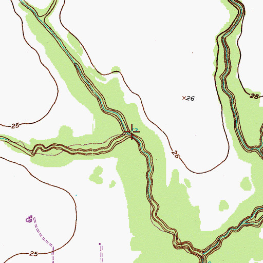 Topographic Map of Live Oak Creek, TX
