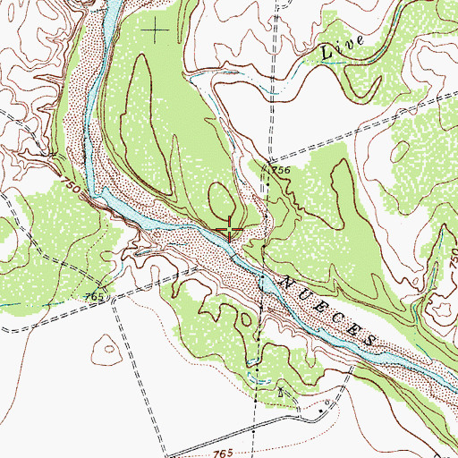 Topographic Map of Live Oak Creek, TX