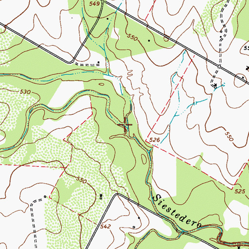 Topographic Map of Live Oak Creek, TX