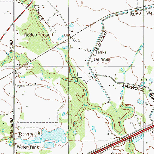 Topographic Map of Live Oak Creek, TX