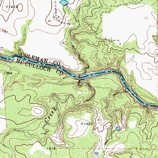 Topographic Map of Live Oak Creek, TX