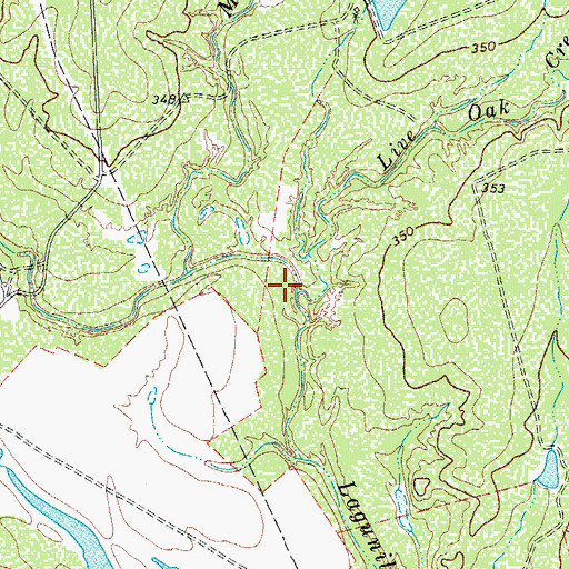 Topographic Map of Live Oak Creek, TX