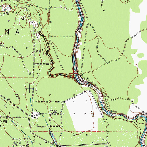 Topographic Map of Live Oak Creek, TX