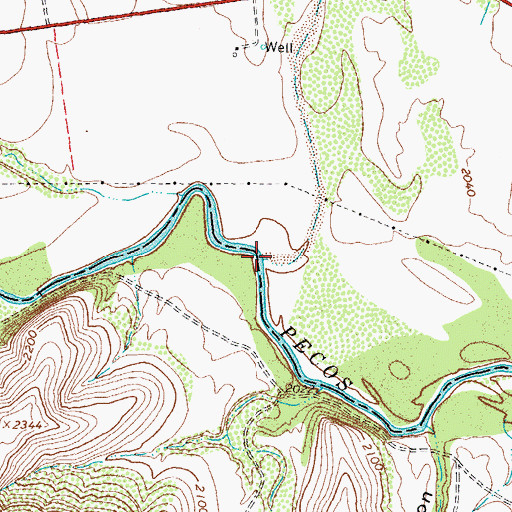Topographic Map of Live Oak Creek, TX