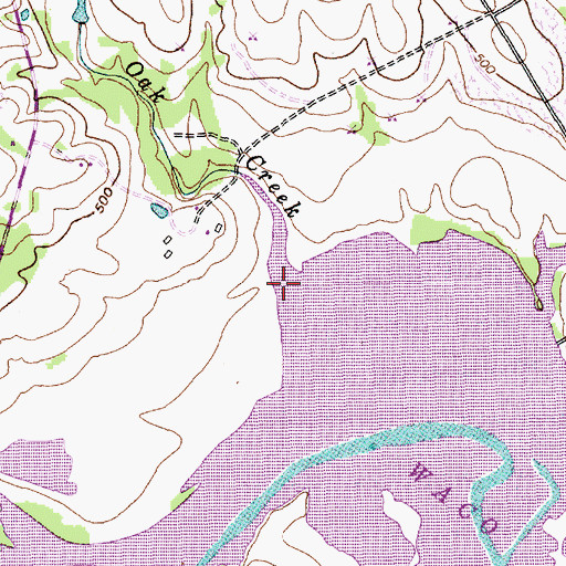 Topographic Map of Live Oak Creek, TX