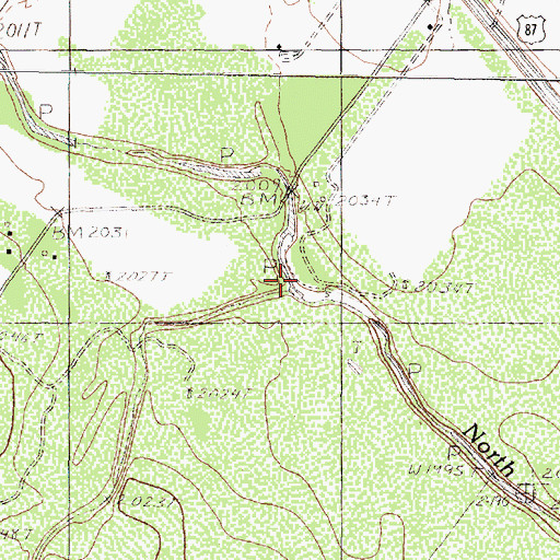 Topographic Map of Live Oak Creek, TX
