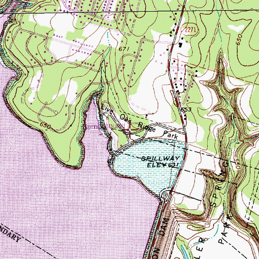 Topographic Map of Live Oak Ridge Park, TX