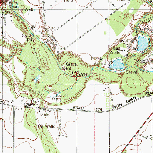 Topographic Map of Live Oak Slough, TX