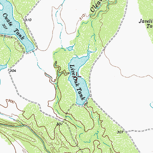 Topographic Map of Live Oak Tank, TX