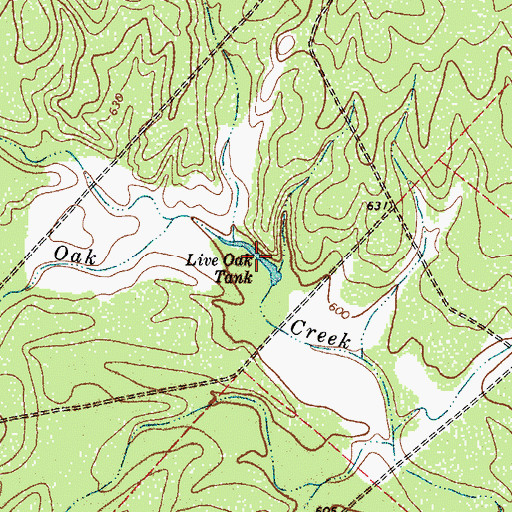 Topographic Map of Live Oak Tank, TX