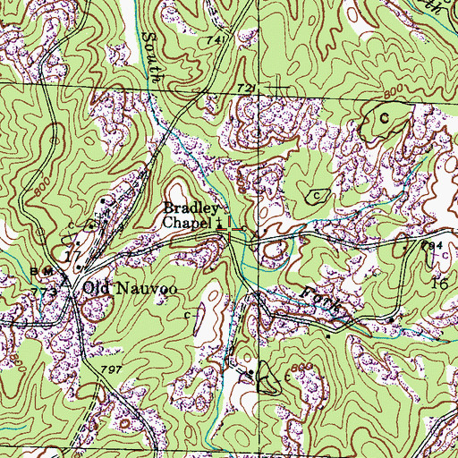 Topographic Map of Double Springs School (historical), AL