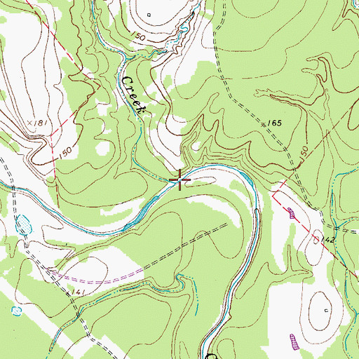Topographic Map of Liverpool Creek, TX