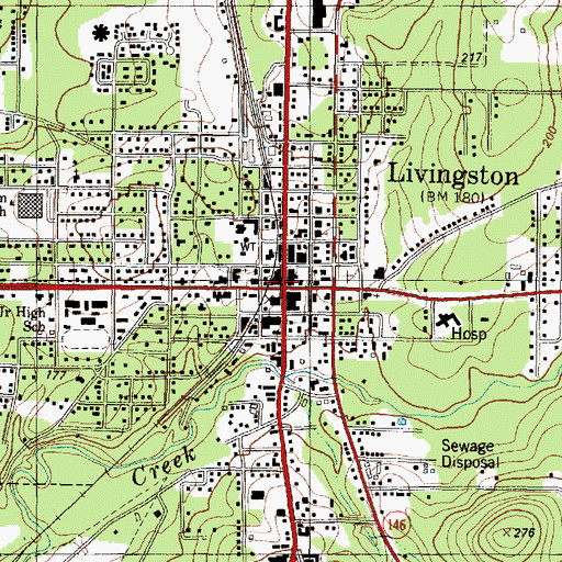 Topographic Map of Livingston, TX