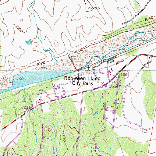 Topographic Map of Llano City Park, TX