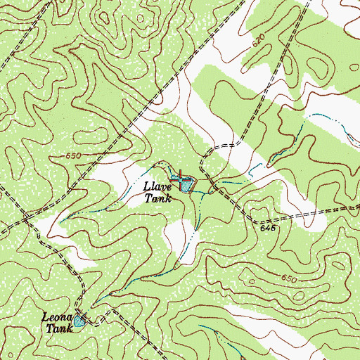 Topographic Map of Llave Tank, TX