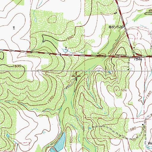 Topographic Map of Loafer Creek, TX