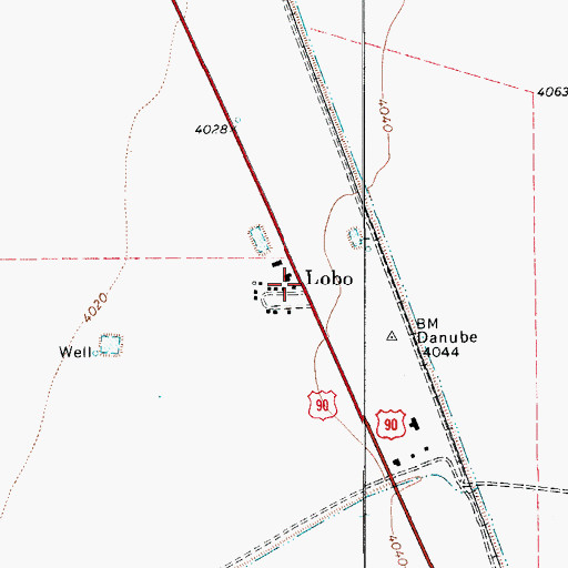 Topographic Map of Lobo, TX
