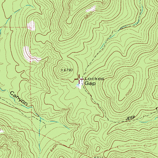 Topographic Map of Lockes Gap, TX