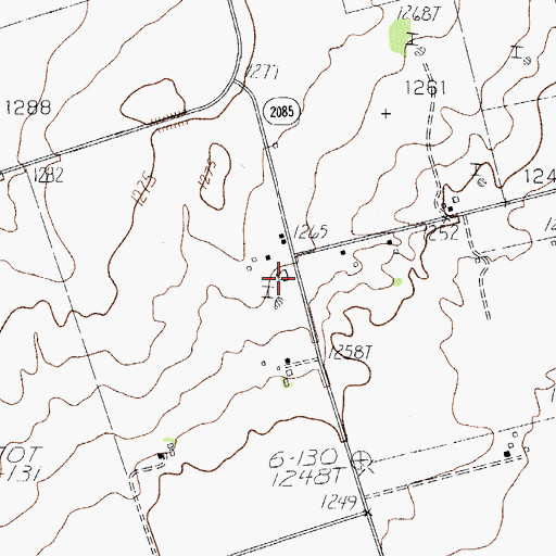 Topographic Map of Lockett School, TX