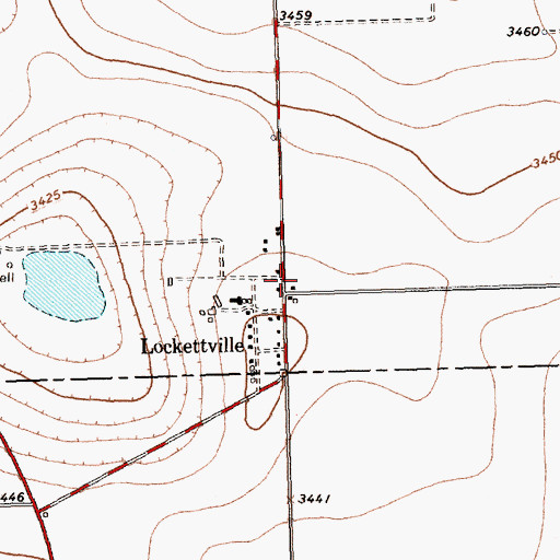 Topographic Map of Lockettville, TX