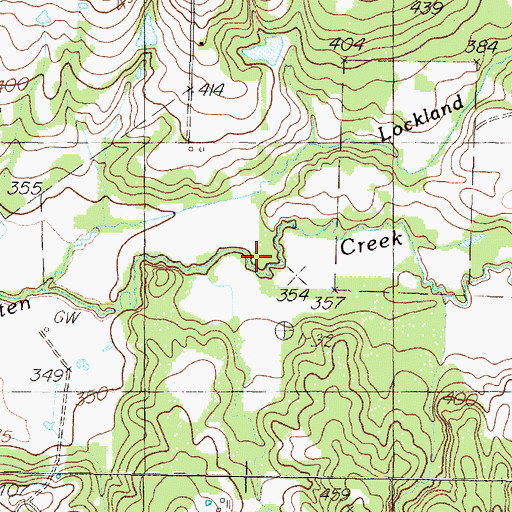 Topographic Map of Lockland Branch, TX