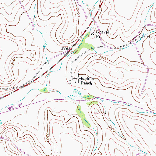 Topographic Map of Locklin Ranch, TX