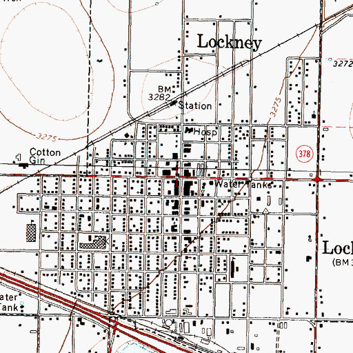 Topographic Map of Lockney, TX