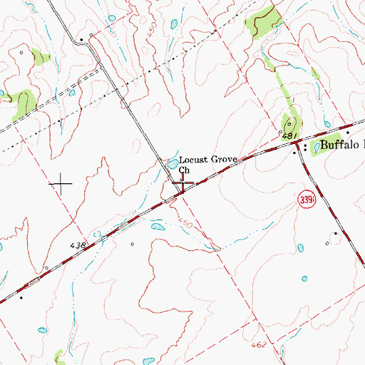 Topographic Map of Locust Grove Church, TX
