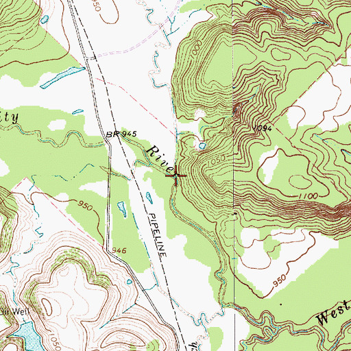 Topographic Map of Lodge Creek, TX