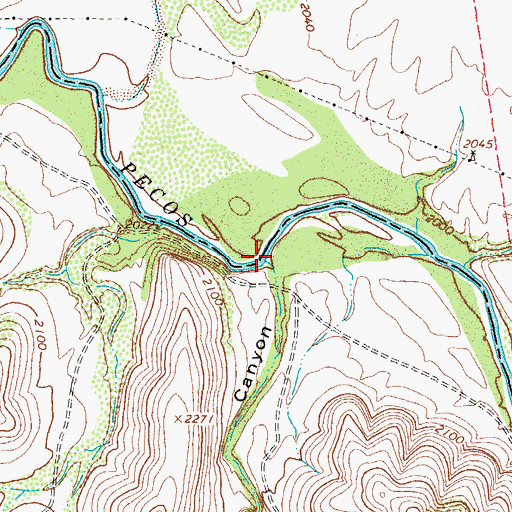 Topographic Map of Loftin Canyon, TX