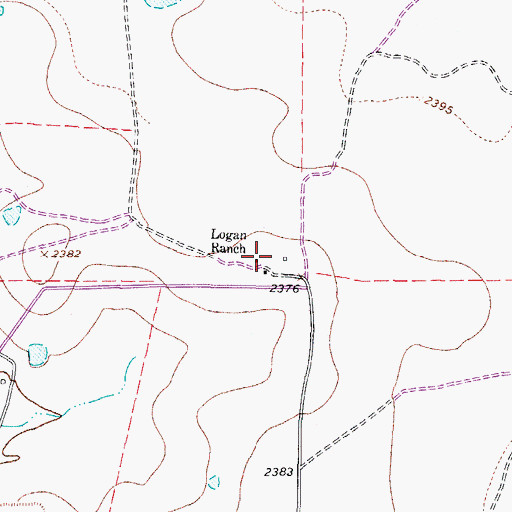 Topographic Map of Logan Ranch, TX